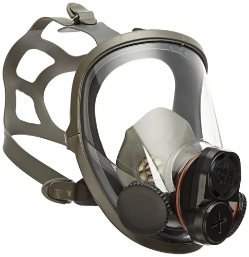 3M Respirador reutilizable de pieza completa 6800DIN, NIOSH, protección respiratoria, lente grande, ANSI, ligero, facial de silicona, válvula de