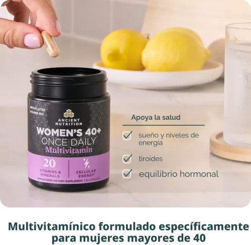 Miniatura 5 de Ancient Nutrition Multivitamínico para mujeres, Ancient Multi Women's 40+ Suplemento vitamínico una vez al día, vitamina B, vitamina C y vitamina
