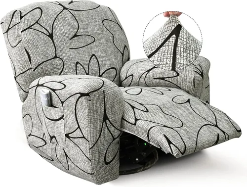 Miniatura 11 de Iauddy Funda para sillón reclinable, elástica, suave, antideslizante, para silla reclinable, 4 piezas, protector de muebles para sillón reclinable