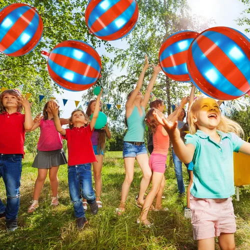 Miniatura 6 de Paquete de 9 globos de circo, decoraciones de carnaval de LIYDE para fiestas temáticas de circo, decoraciones de circo de 22 pulgadas, globos