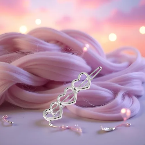 Miniatura 8 de Horquilla de aleación de corazón hueco de plata para el cabello, pinzas para el cabello, accesorios para el cabello para mujer y niñas
