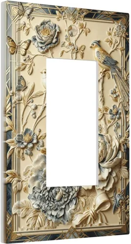 Miniatura 114 de Cubierta de Interruptor de Luz de Estilo Boho Vintage de los 70 Sol Arcoíris Champiñón Floral Rocker Individual 1 Gang Cubierta de Enchufe