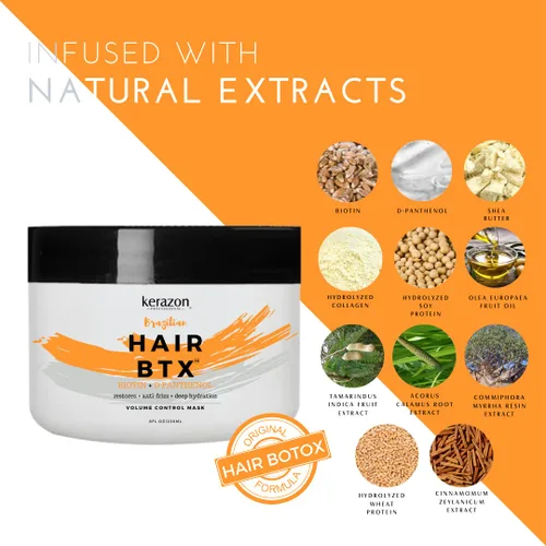 Miniatura 4 de Kerazon Brazilian Hair BTX Tratamiento para todo tipo de cabello + kit de champú y acondicionador sin sulfato y sin sodio
