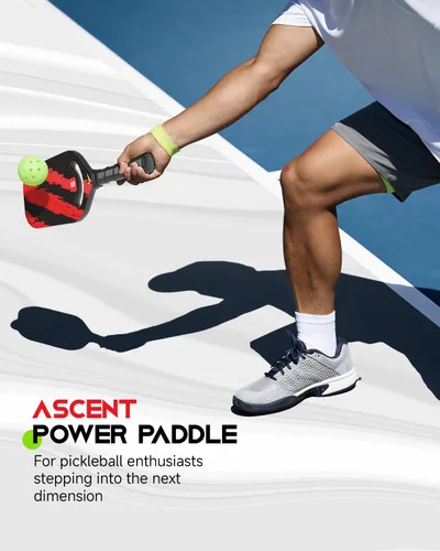 Miniatura 7 de Warping Point Ascent Pickleball Paletas Raqueta de pickleball de fibra de carbono con garganta aerodinámica Superficie de grano texturizada