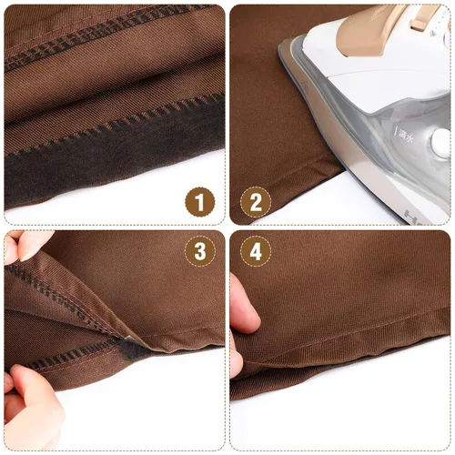 Miniatura 4 de Outus 2 rollos de cinta de dobladillo, cinta adhesiva para planchar sin coser para pantalones cada uno de 1/2 pulgada (70 yardas cada uno, negro)
