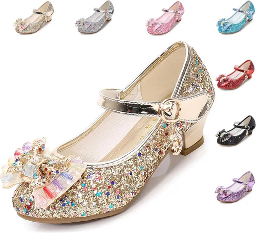 Cadidi Dinos Zapatos de vestir para niñas zapatos de fiesta de boda zapatos de tacón Mary Jane Princesa bebéniño pequeñoniño grande