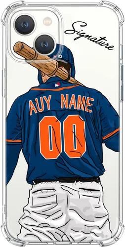 Funda de béisbol transparente con nombre y número personalizados para iPhone 17 Air 16 15 Pro Max 14 13 Mini 12 11 Xs Xr SE3 8 7 6 Plus, con 4