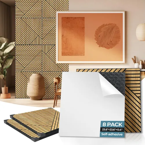 AKUMAX Paneles Acústicos Grandes - 95x48 Pulgadas Paneles de Pared Autoadhesivos Insonorizados, Paneles de Pared Decorativos 3D Despegar y Pegar,