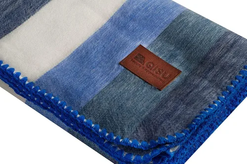 Miniatura 3 de QISU Manta Throw de Lana de Alpaca Grande, Hermosa, Cálida, a Rayas 85 x 65 pulgadas Ultra-Suave, Hipoalergénica y Transpirable Tela que No