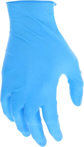 Miniatura 2 de MCR Safety 6015XL NitriShield - Guantes desechables de nitrilo de grado industrial, sin polvo, con puño enrollado, color azul, XL, 4 mil, 1 par