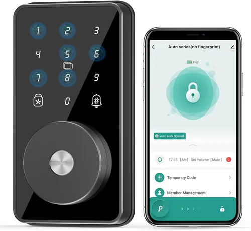 Miniatura 9 de Cerradura Inteligente, Cerradura de Puerta de Entrada sin Llave 4-en-1 para Puerta Delantera, Cerradura de Puerta Digital con Teclado, Cerradura