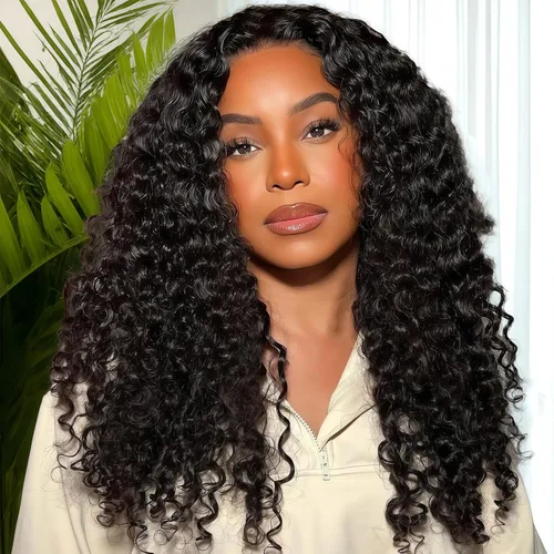 Miniatura 9 de Celiarita Media peluca de cabello humano rizado birmano 3 en 1, cordón sin costuras, con volteo por la mitad de la peluca, línea de cabello