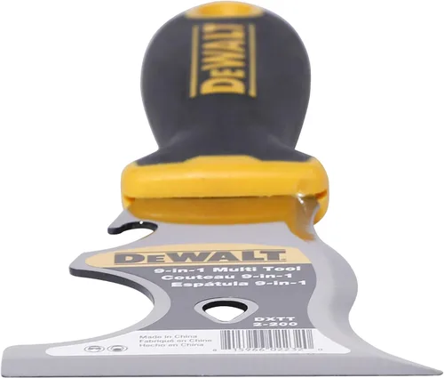 Miniatura 4 de DEWALT Herramienta de pintor 9 en 1 Rascador recto, rascador curvo, sacador de uñas, limpiador de rodillo, abrelatas, abrebotellas, extractor