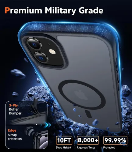 Miniatura 1163 de FNTCASE Funda para iPhone 13 Pro-Max: Fundas magnéticas transparentes compatibles con Magsafe Slim anti amarillamiento protección contra caídas