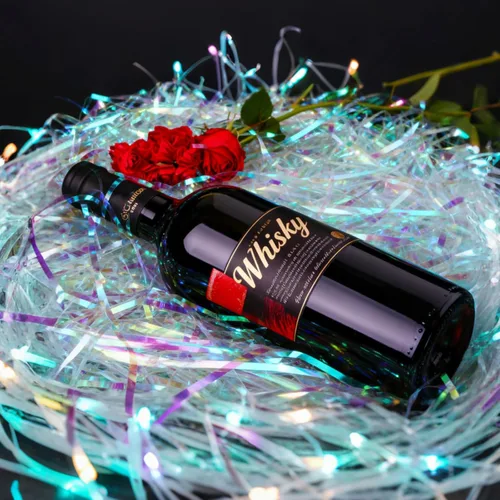 Miniatura 4 de Zwish Cesto de película iridiscente brillante de 1 libra de PP triturados y hebras de confeti arrugado triturado para envoltura de regalos