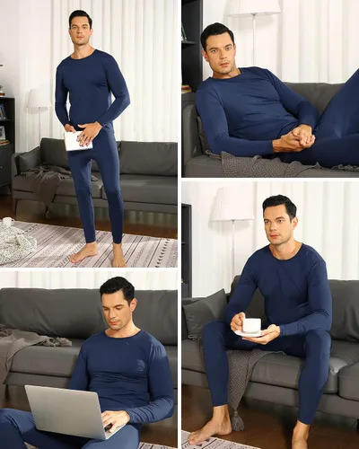 Miniatura 5 de ViCherub Thermal Underwear for Men Fleece Lined Long Johns Thermals Top and Bottom Set Base Layer for Cold Weather