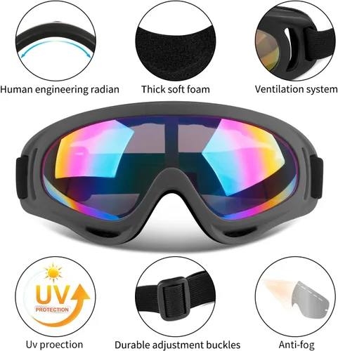 Miniatura 2 de Gafas de esquí, gafas de esquí, gafas de snowboard para hombres, mujeres, jóvenes y niños 11.black/Blueblack