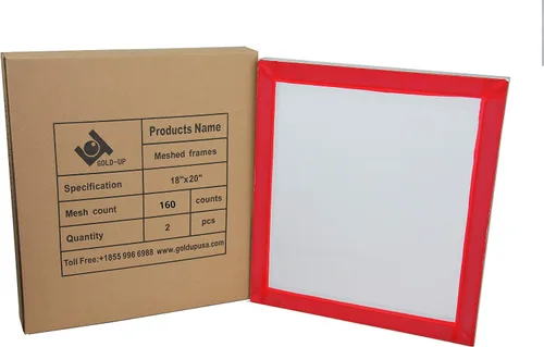 Marcos de serigrafía de aluminio preestirados de 18 x 20 pulgadas con malla blanca de 160 pulgadas (paquete de 2 pantallas)