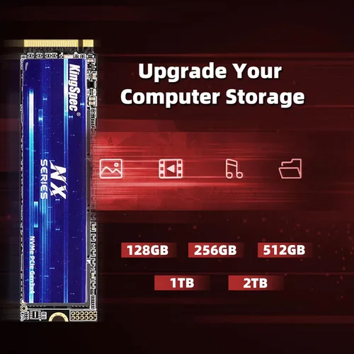 Miniatura 5 de KingSpec NX Series 512GB Gen3x4 NVMe M.2 SSD, hasta 3500 MB/s, unidad de estado sólido interna 3D NAND Flash M2 2280, para computadoras