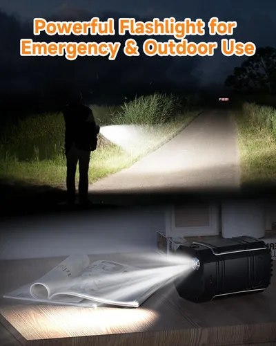 Miniatura 4 de Paquete de 4 faroles solares para campamento, linterna LED recargable con linterna, USB-C y funciona con energía solar, luces de emergencia