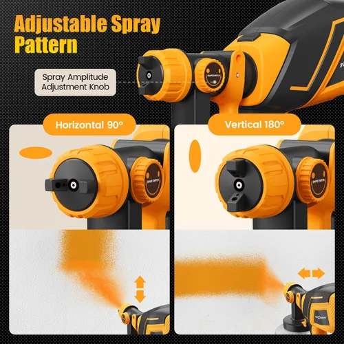 Miniatura 2 de Pulverizador de pintura inalámbrico para batería Dw 20V MAX, pulverizador de pintura eléctrico con 40.6 fl oz, fácil de limpiar, modos