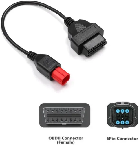 Miniatura 4 de Adaptador Euro5 de 6 pines Motorrad para bicicleta, diagnosticar OBD motocicleta de 6 pines a OBD2 Algunos K-Line y CAN-BusKTM Moto Guzzi Piaggio