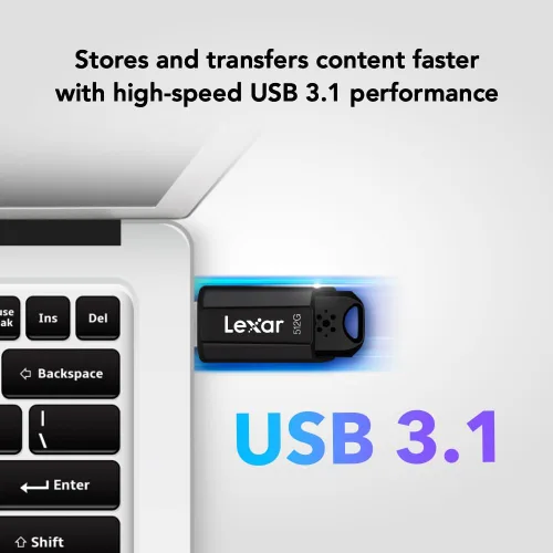 Miniatura 3 de Lexar Unidad flash JumpDrive S80 USB 3.2 Gen 1 de 256 GB para expansión de almacenamiento y respaldo, lectura de hasta 150 MB/s, color negro