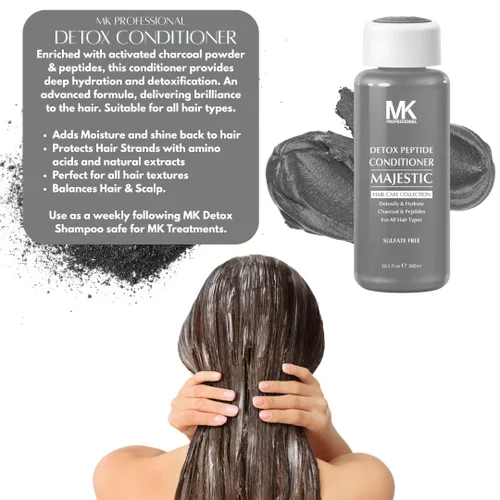 Miniatura 2 de MK PROFESSIONAL Acondicionador de carbón desintoxicante, ayuda a calmar el cuero cabelludo y eliminar impurezas, sin sulfato + complejo