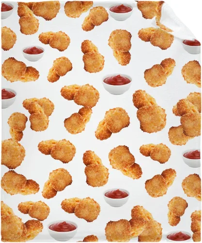 Miniatura 37 de Manta de Chips de Nachos para Otoño Invierno Primavera Todas las Estaciones Cálida Mullida 50x40 pulgadas para Pequeños Microfelpa Ligera Térmica
