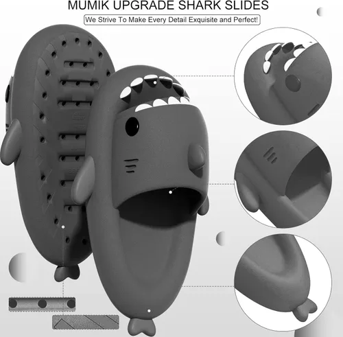 Miniatura 2 de MUMIK Sandalias de tiburón para niños, pantuflas de tiburón mejoradas, sandalias de tiburón en la nube, antideslizantes, suela gruesa, cómodas