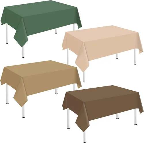 Miniatura 22 de Whaline Mantel rectangular de plástico azul polvoriento, 12 piezas, 4 colores azules, impermeable, para invierno, cumpleaños, bodas, fiestas