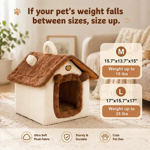 Miniatura 2 de Cama para gatos de interior, cama tipo cueva de gato con diseño de dibujos animados, diseño de mango, escondite suave para interiores, bonita casa