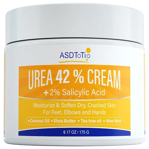 Miniatura 5 de ASDToTio Crema de urea 42% – Cuidado de pies para talones secos agrietados, loción para pies – Con 2% de ácido salicílico, aceite de árbol de té
