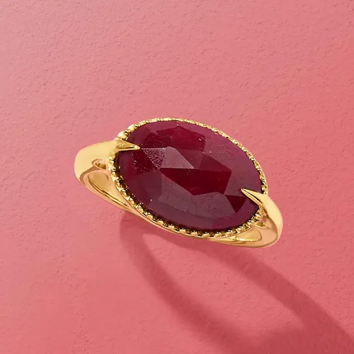 Miniatura 4 de Ross-Simons Anillo de rubí de 7.00 quilates en oro de 18 quilates sobre plata esterlina