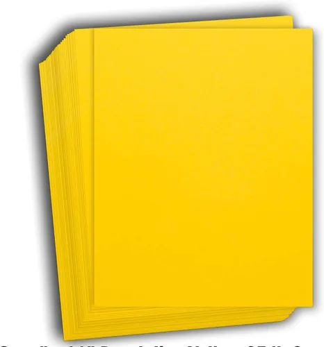 Hamilco Papel de cartulina de colores para álbumes de recortes, 8.5 x 11 pulgadas, color amarillo diente de león, 50 unidades Amarillo (Dandelion