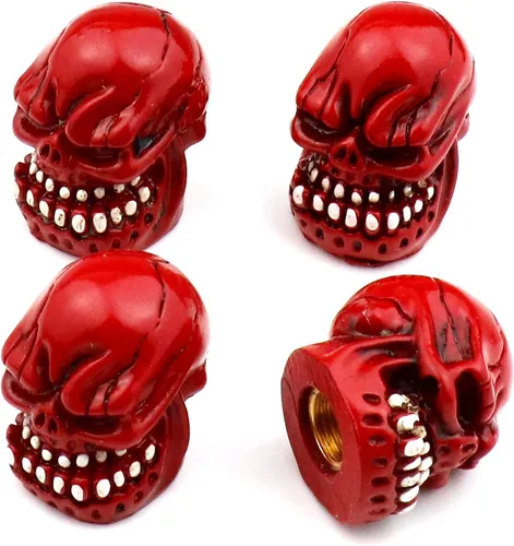 Miniatura 6 de Tapones de válvula de neumáticos para automóviles, a prueba de polvo, linda cabeza de calavera, ajuste universal para la mayoría de automóviles