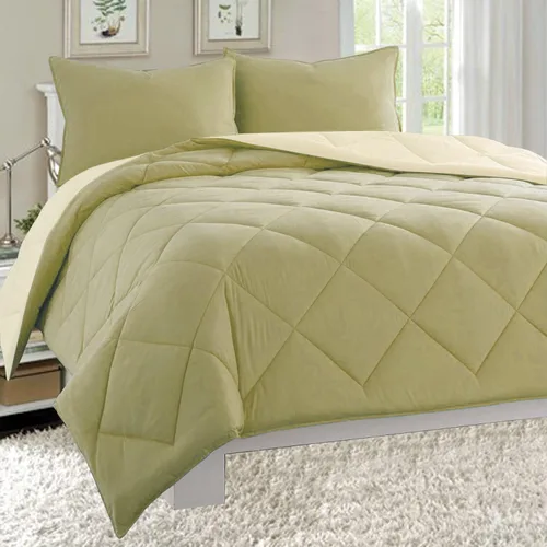 Miniatura 9 de Juego de edredón para todas las estaciones Elegant Comfort, reversible, alternativo al plumón, ligero, de 3 piezas, Microfibra, Naranja/ chocolate