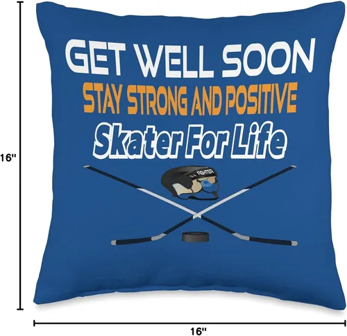 Miniatura 4 de DesignsByKelley Best Wishes Fast Recovery Gifts Get Well Soon Hockey Athletes Feel Better Gifts - Almohada de 16.0 x 16.0 in, multicolor