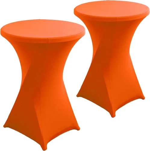 Miniatura 16 de Paquete de 2 Fundas para Mesa de Cóctel de Spandex Champán de 32x43 Pulgadas, Mantel de Cóctel Redondo Elástico, Funda de Mesa Highboy Ajustada