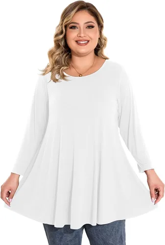 Miniatura 2 de BELAROI - Camiseta cómoda de manga 34 para mujer, talla grande, ajuste suelto