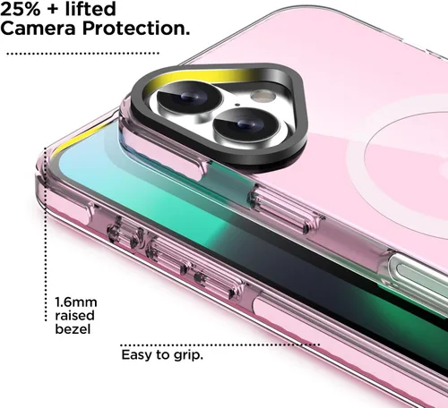 Miniatura 334 de AICase Funda protectora para iPhone 16 compatible con iPhone 16, delgada, ligera, transparente [no amarillenta] Diseño vibrante