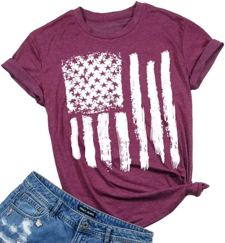 Graphic Tees for Women Patriotic Shirts for Women Short Sleeve Tshirts Shirts Summer Casual Tee Tops