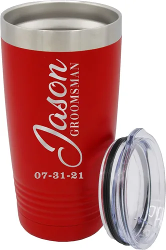 Miniatura 27 de Vaso de padrinos de boda grabado personalizado, taza de acero inoxidable aislada personalizada para padrino de boda, despedida de soltero, boda