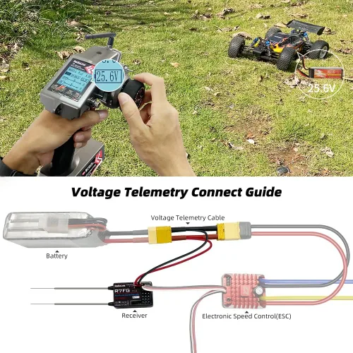 Miniatura 3 de Radiolink RC6GS V3 2.4G 7 canales RC Kit de controlador de radio de coche y R6FG Gyro Control remoto de largo alcance para RC Crawler Truck Drifting