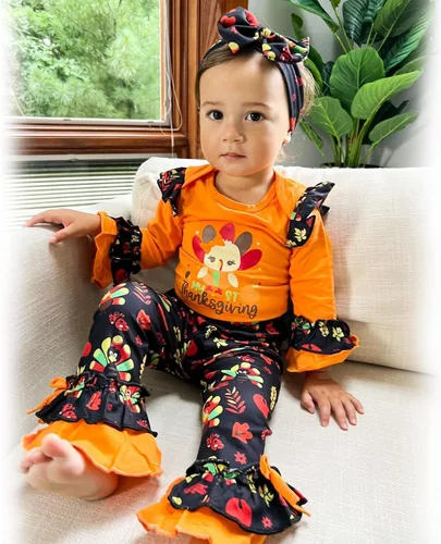 Miniatura 36 de HINTINA Conjunto de ropa para bebé recién nacida con diadema para el primer Halloween