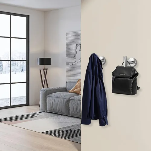 Miniatura 3 de NearMoon Ganchos para toallas de baño, soporte para bata de acero inoxidable 304, gancho resistente para baño, sala de estar, hotel, cocina, garaje