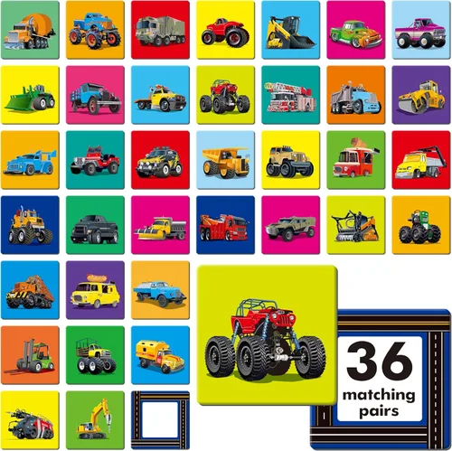 Miniatura 14 de Hebayy Juego de 36 pares de animales a juego, 72 tarjetas didácticas en español, 36 diseños, tarjetas de memoria, juguetes educativos de aprendizaje