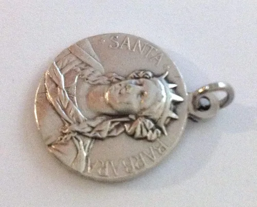 Miniatura 4 de Medalla de plata Santa Bárbara - Patrona de los bomberos - Hecho en Italia, Latón
