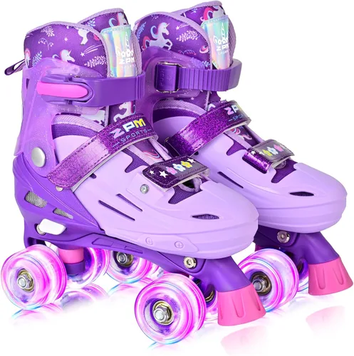 Miniatura 9 de 2PM SPORTS Patines de ruedas para niñas, niños y niños pequeños de 4 a 6, 5 a 8, 6 a 12, 8 a 12 años con ruedas iluminadas, patines ajustables