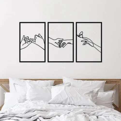 Miniatura 4 de Arte de pared de metal con forma de mano de cuerpo minimalista de líneas femeninas, esculturas de pared modernas de línea abstracta para el hogar